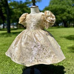 Pageant Dress Size 3-4 T Golden Color