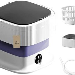 Portable Washing Machine Mini Washer 60W Small Washing Machine Dryer Folding Lavadora Portatil Foldable Compact Manual Laundry Clothes Apartment Trave