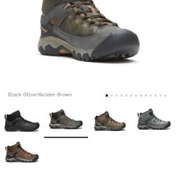 KEEN SIZE 13 Men's Targhee III Waterproof Mid | Black Olive/Golden Brown 

