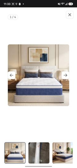 Twin Mattress White and Blue