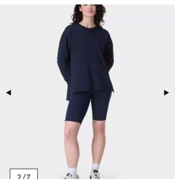 Sweaty Betty Navy Blue Longline Sweatshirt