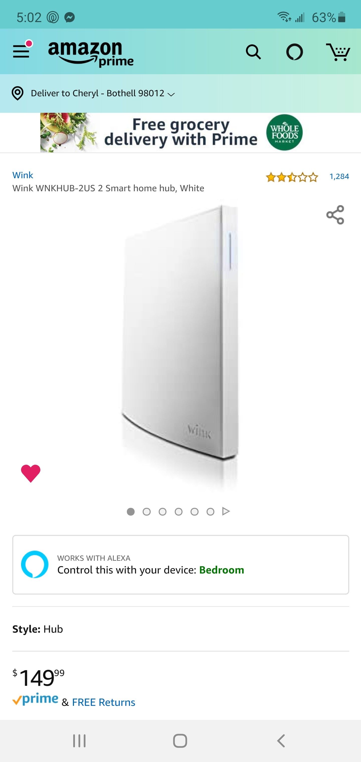 Wink WNKHUB-2US 2 Smart home hub, White