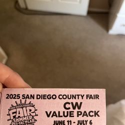 San Diego Fair 2 Tickets + 40 Credits
