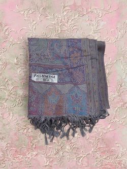 new | limited edition grey pastel multicolor pashmina shawl