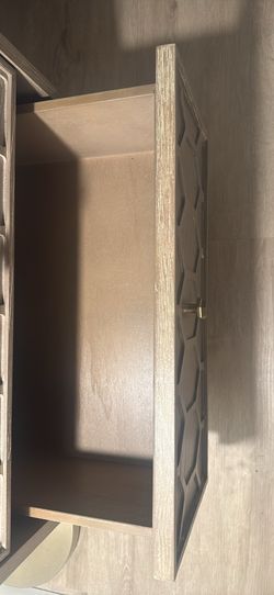 Anthropologie Trellis Grey Nightstand/Dresser