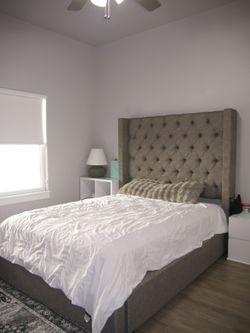 Queen Size Bed Frame (Grey)