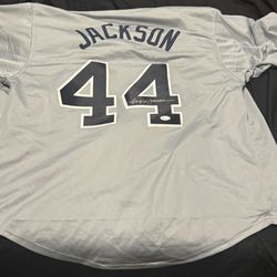 Signed Authentic Reggie Jackson Baseball Jersey