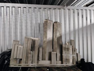 C. Curtis Jere World Trade Center Wall Sculpture Metal Art Twin Towers Citiscape