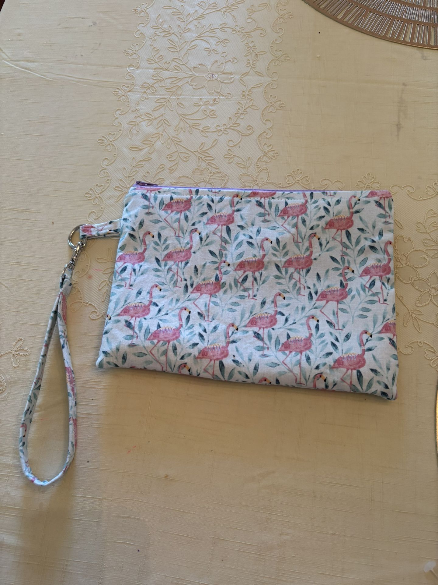 New! Zippered Pouch With Strap - 7” X 9”