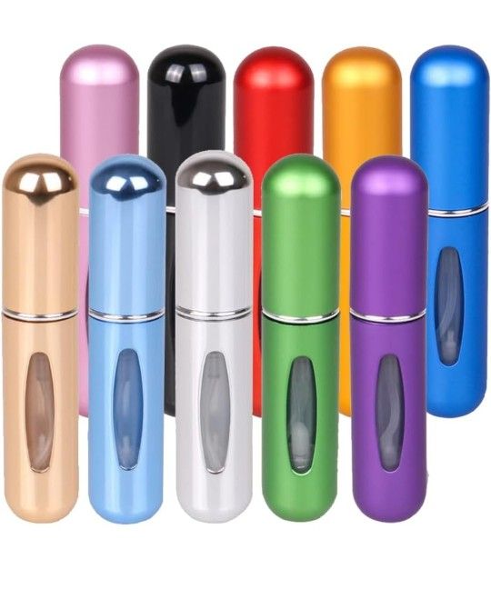 10 pack -5ml-Travel Mini Perfume Refillable Atomizer Container, Portable Perfume Spray Bottle, Travel Perfume Scent Pump Case Fragrance Empty Spray Bo