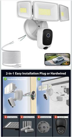 Outdoor Floodlight Security Camera 2K- ($105 for one or $185 for both)