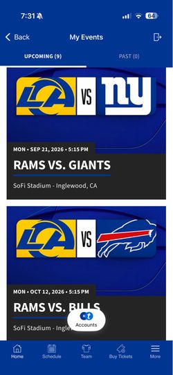 Rams vs giants home opener