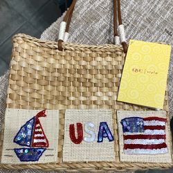 NEW Straw Purse - USA &  Red-White And BlueDesigns