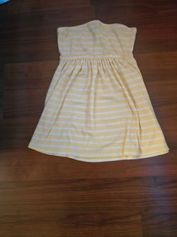 Yellow striped Baby doll tube top