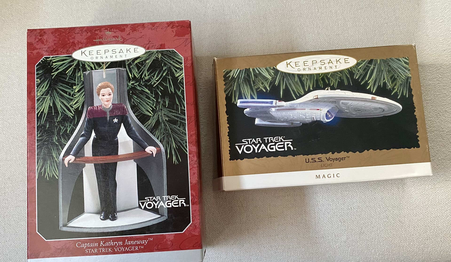Star Trek Hallmark Ornaments Captain Janeway and USS Voyager