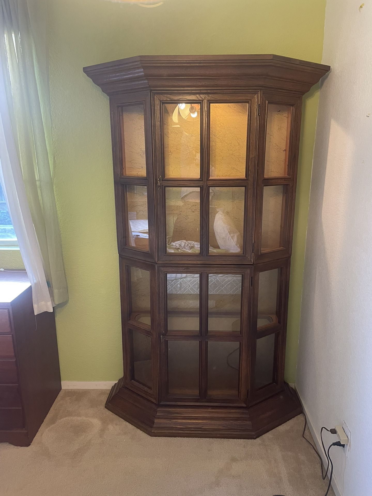 Curio Glass Cabinet With Light 