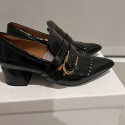 Paris Atelier by & Other Stories Pointed Toe Patent Loafer Pumps | Black | Size 7