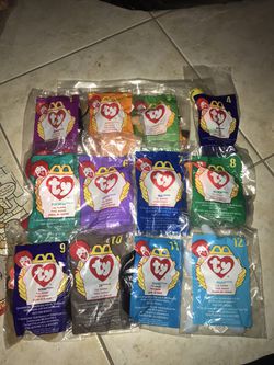 Rare McDonald's TY Teenie Beanie Babies Lot Of 12 1998 new in bags 1 to 12