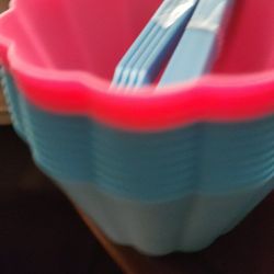 ice cream cups and spoons 