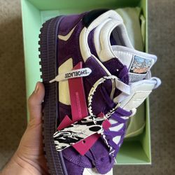 Off White Purple Double Tongue Mainline Sneakers - Size 11-5-12.5