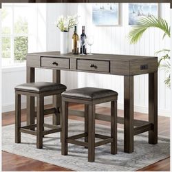 3 Pc Counter Height Table Set 