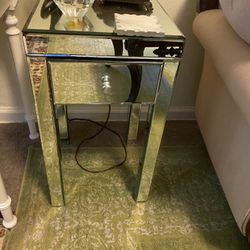 Small Mirrored Side Table 