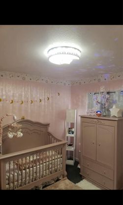 Evolur Aurora 4 in 1 Crib Bed and 2 Drawer Armoire Blush Pink