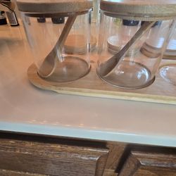 Like New Glass/Bamboo Storage Containers