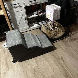 Small Dog Crate, Dog Carrying Bag, And Foam Pet Stairs 