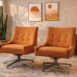 Mid-Century Modern Swivel Lounge Chairs
