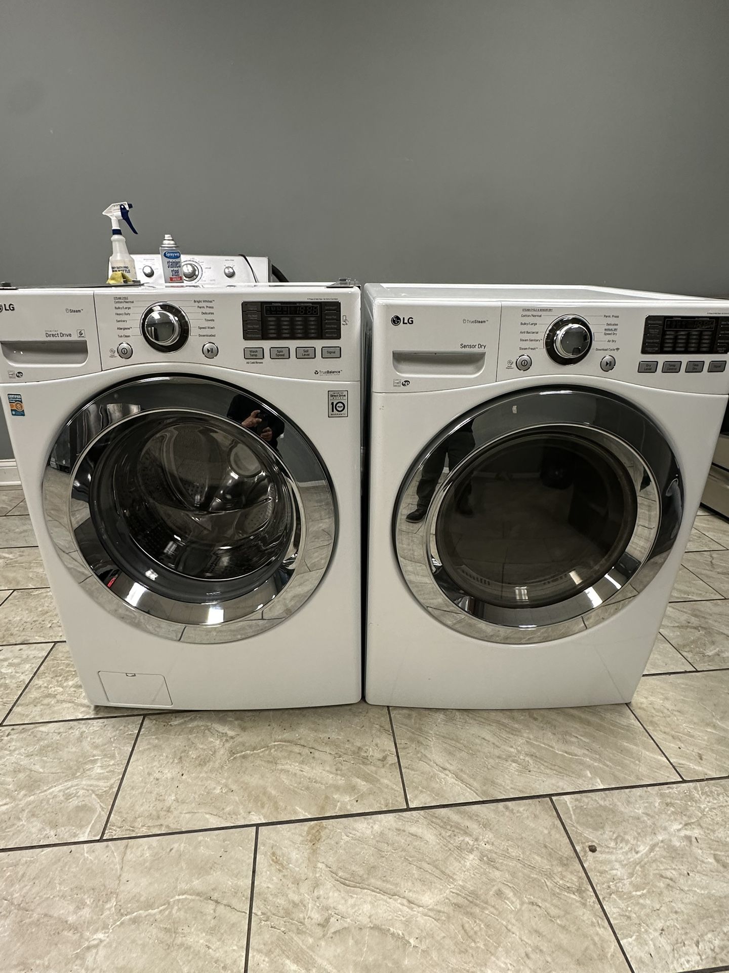 LG front load washer &. LG front load gas dryer set 