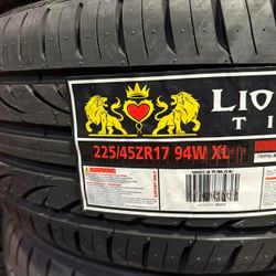 225/45/17 Lionhart Set Of New Tires 