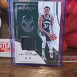 2023-24 Giannis Antetokounmpo Panini Immaculate Collection 94/99 Jersey 1/1 Memorabilia Card