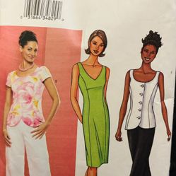 Vintage Butterick 4789 Pattern Dresse Pants Top Sizes 14-18 Pre Owned
