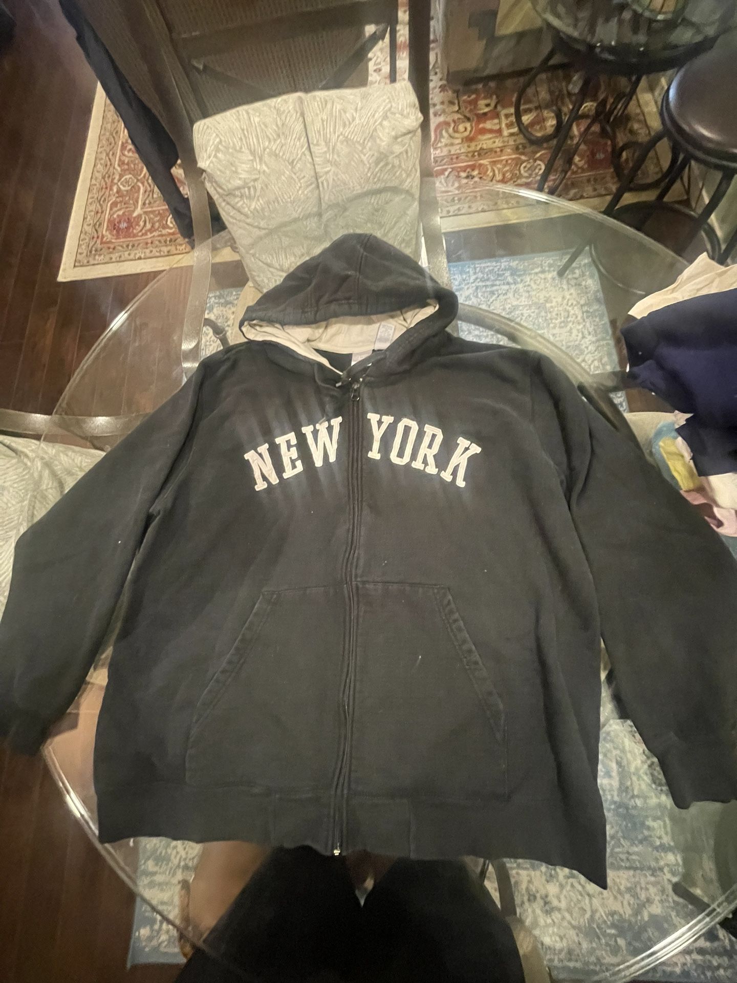 New York Black Hoodie Jacket Xl