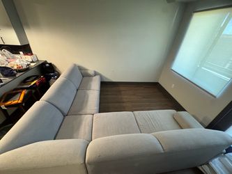 Light Gray Fabric Sectional Sofa
