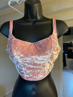 Victoria Secret Pink, crop top, pink velvet top, size M