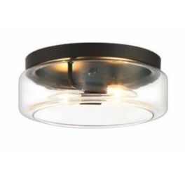 Easylite 13 in. 2-Light Matte Black Flush Mount