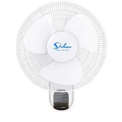 9844: 16 Inch Digital Household Wall Mount Fans, Adjustable Tilt, 90 Degree, 3 Speed Settings, 1 Pack, White