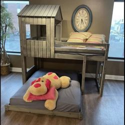 Twin Over Full Treehouse Bunk Bed Take Home Now With $39 Down 
