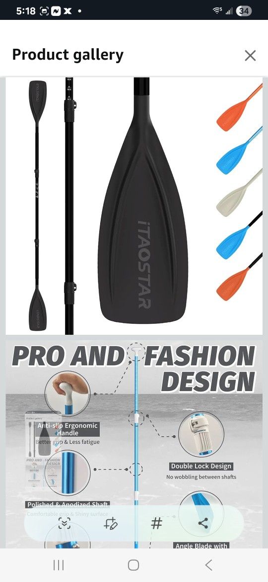 Paddle Board/ Kayak Paddle iTAOSTAR Brand