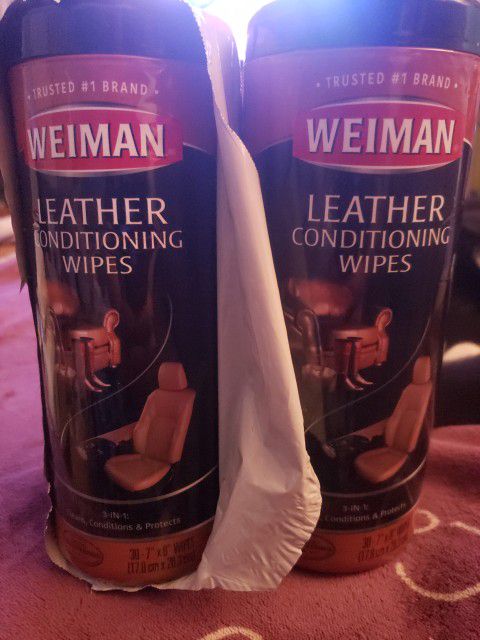 Weiman Leather Conditioning Cleaner Wipes Dirt Shoes Cars Furniture 30ct 2 PACK
