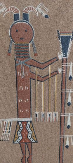 Navajo sand "painting." 16" x 8"