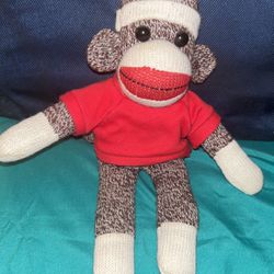 8” Sock Monkey With Beanie