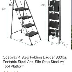 4-Step Ladder with a Tool Plate 