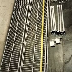 X2 7ft Metal Wire Shelf Shelving Shelve W/ Mounting Brackets And Hardware
