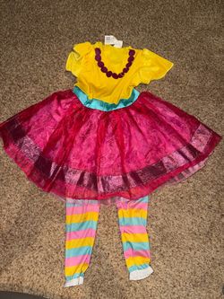 Disney Fancy Nancy Costume Girls Dress. Size 3T-4T. Has stains/loose threads/snags see pics! Missing bow on waist