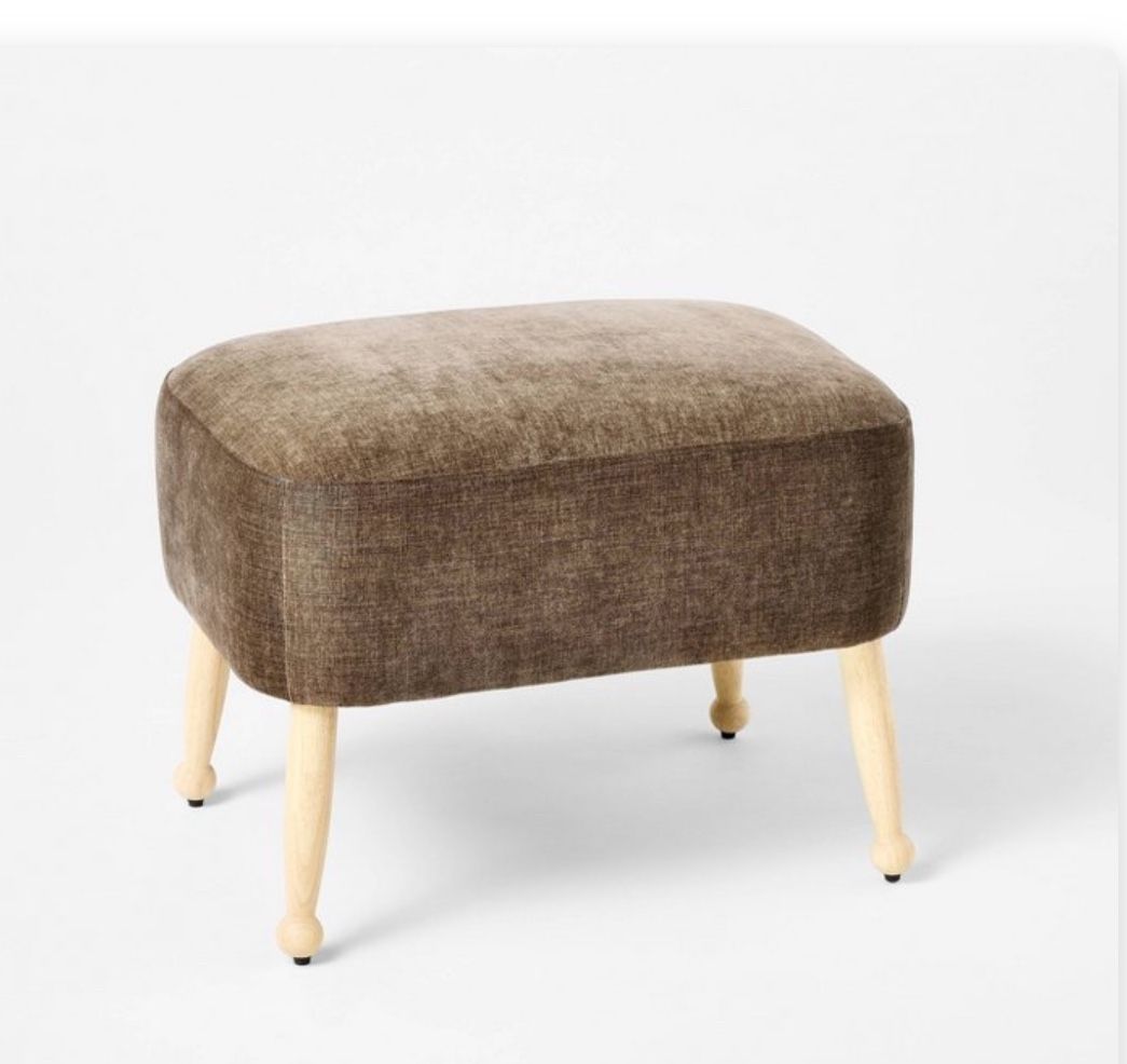 Corallina Upholstered Wooden Ottoman from Threshold
