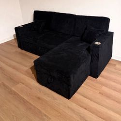 Corduroy Pullout Bed Couch New In Box / Firm Price 