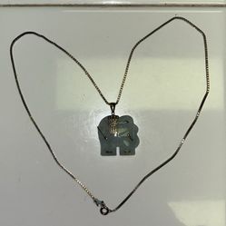 Gold Plated Necklace With Jade Pendant